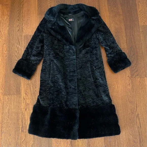 Vintage Black Faux Fur Coat by Rosewin - Picture 5 of 12